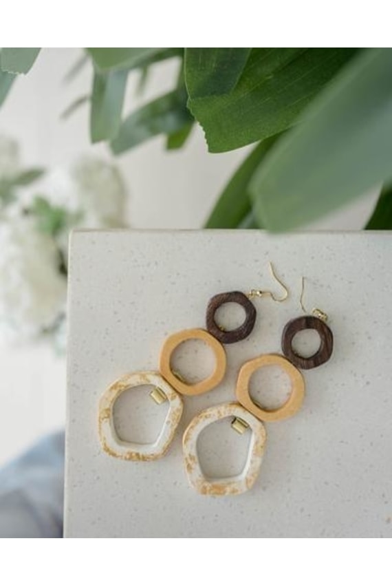 FEBRUARY LIFESTYLE The Wood Work Earrings in the Trio