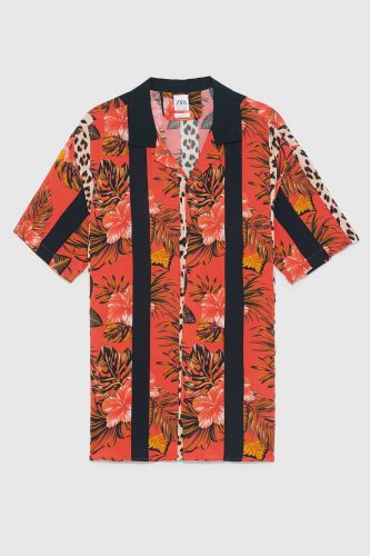 ZARA Contrast floral print shirt P2295